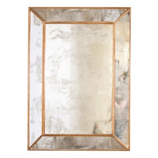 Worlds Away Dion Gold Leaf Antique Mirror For Sale