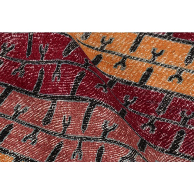 Textile Vintage Zeki Müren Rug With Polychromatic Geometric Stripes From Rug & Kilim For Sale - Image 7 of 8