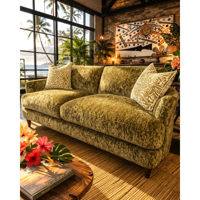 Cleo 80" Crushed Velvet Sofa For Sale - Image 10 of 10