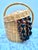 Wood Vintage Wood Woven Storage and Decor Basket With South American Nut Tree Beads. Set of Three For Sale - Image 7 of 12
