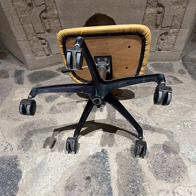 Mid-Century Modern 1960s Est Modern Leather Office Task Chair Grafton, Wi For Sale - Image 3 of 12