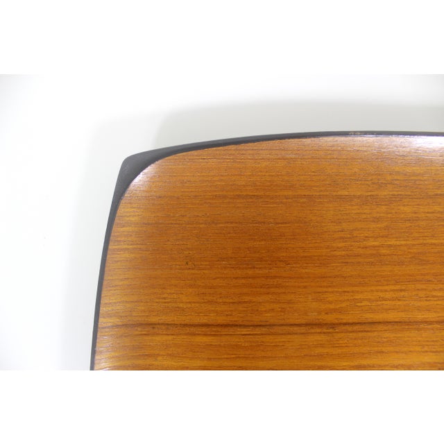 Wood Vintage Bentwood Teak Tray, Japanese Molded Lacquered Wood Danish Modern Scandinavian Style Serving Tray, Mid Century Modern, MCM For Sale - Image 7 of 8