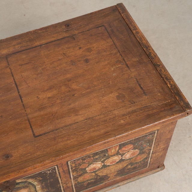 1836 Austrian Hand-Painted Folk Art Trunk With Madonna For Sale - Image 10 of 18