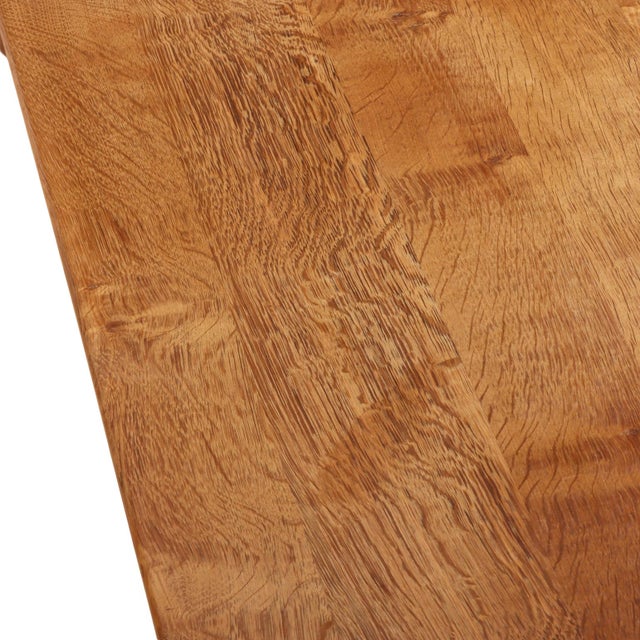 Wood A French Brutalist Style Solid Oak Dining Table, C. 1950. For Sale - Image 7 of 7