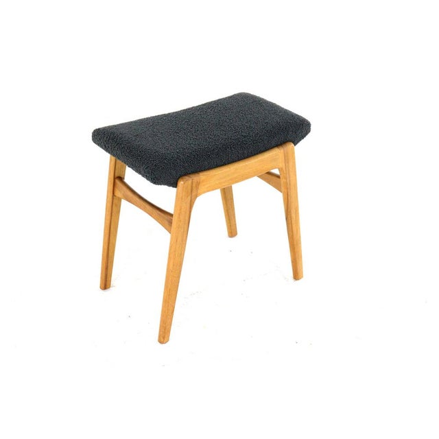 Vintage Ottoman in Solid Wood and Fabric For Sale - Image 5 of 11