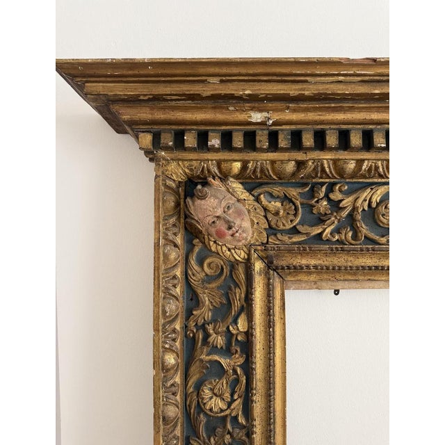 Lombard Frame in Lacquered and Gilded Wood, Early 16th Century For Sale - Image 9 of 15