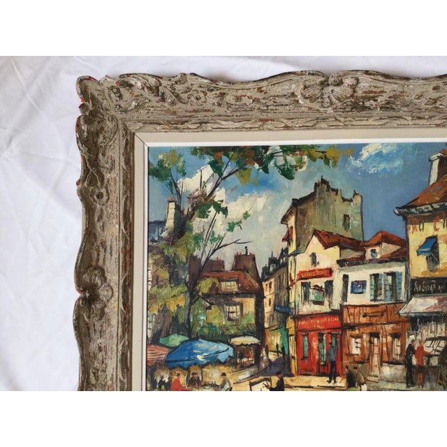 Mid 20th Century "Montmartre Paris" Oil Painting by Adrian Beauval, Framed For Sale - Image 12 of 13
