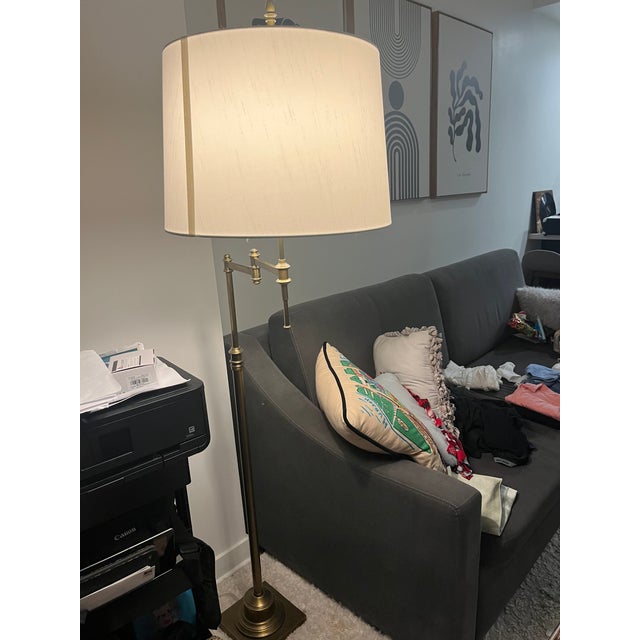 Base Overall: 8" sq., 55½"-70½"H. Retail $1,500 Includes $45 10" H x 14" W x 16" D Wayfair Linen Drum Lamp Shade