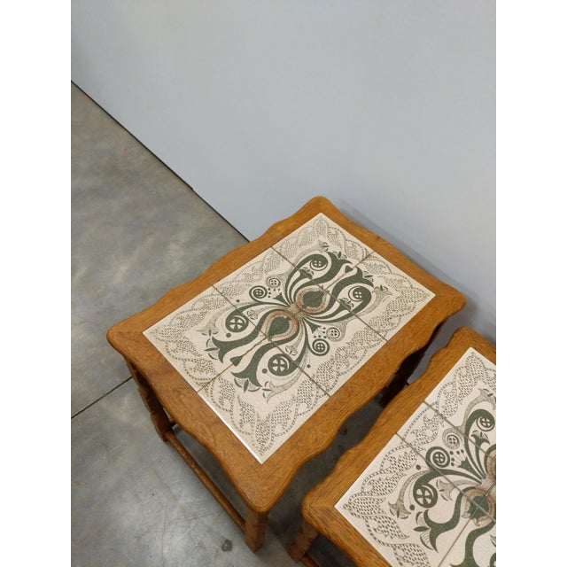 Set of Vintage Danish Oak Nesting Tables For Sale - Image 9 of 9