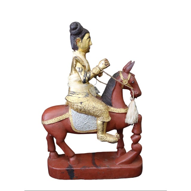 Antique Burmese Statue of Nat on Horseback For Sale - Image 4 of 16