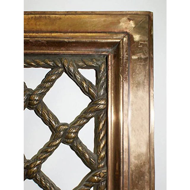 Early 20th century traditional bronze grille. Intricate, criss cross rope pattern. Circa:1920's. There are three...