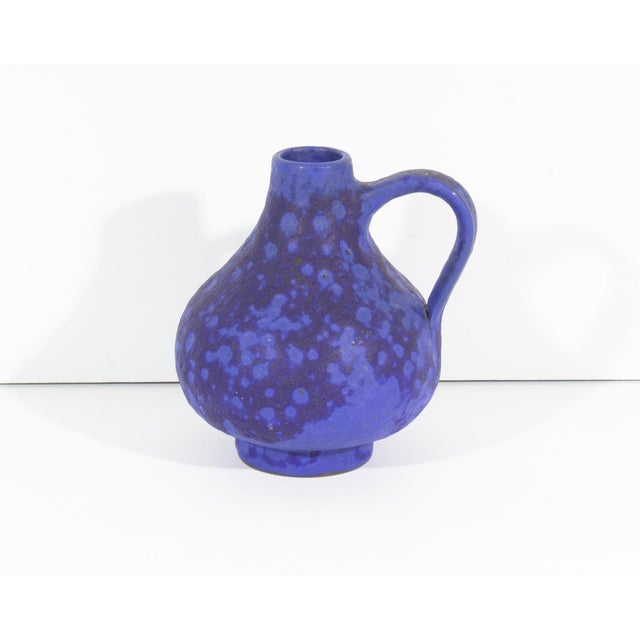 Hartwig Heyne Hoy West German Blue Ceramic Vase Jug For Sale - Image 4 of 6