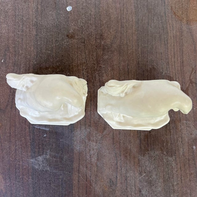 White Pair of Rookwood Ceramic Crow Bookends Bird For Sale - Image 8 of 8