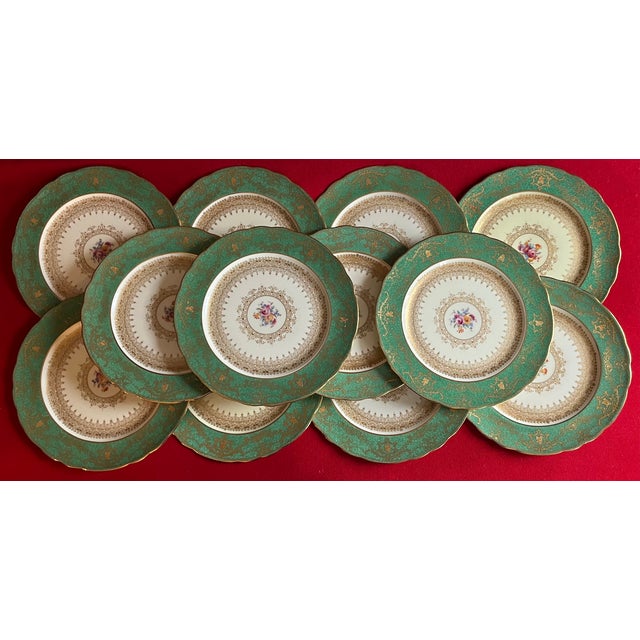 Antique Early 20th Century Porcelain Dinner Plates by George Jones & Sons China - Set of 12 For Sale - Image 12 of 12