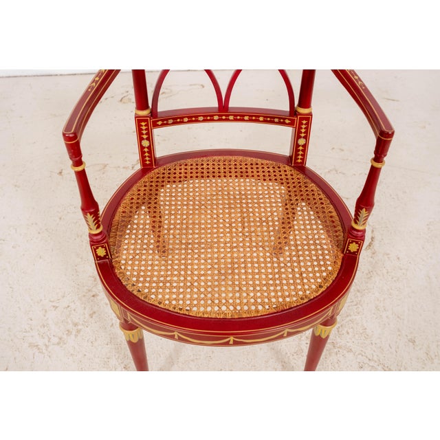 Pair Neoclassical Hand Paint Decorated Adams Style Armchairs For Sale - Image 11 of 18