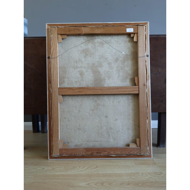 Mid-Century Modern 'A Gathering Across Planes' Geometric Abstract Oil Painting by Swedish Artist Gunnar Greiber (1919 – 2011), Framed For Sale - Image 11 of 11