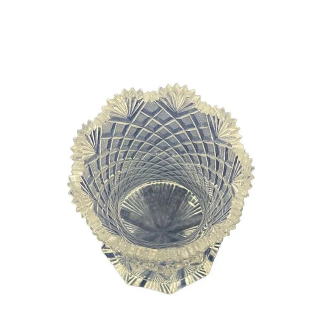 Dutch 19th Century crystal vase with pineapple fan cut. The vase in trumpet shape with pineapple with fan crystal cut. The...