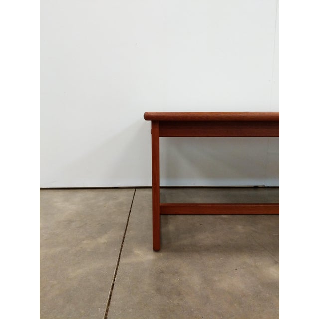 Brown Vintage Danish Modern Teak and Tile Coffee Table by Toften For Sale - Image 8 of 8