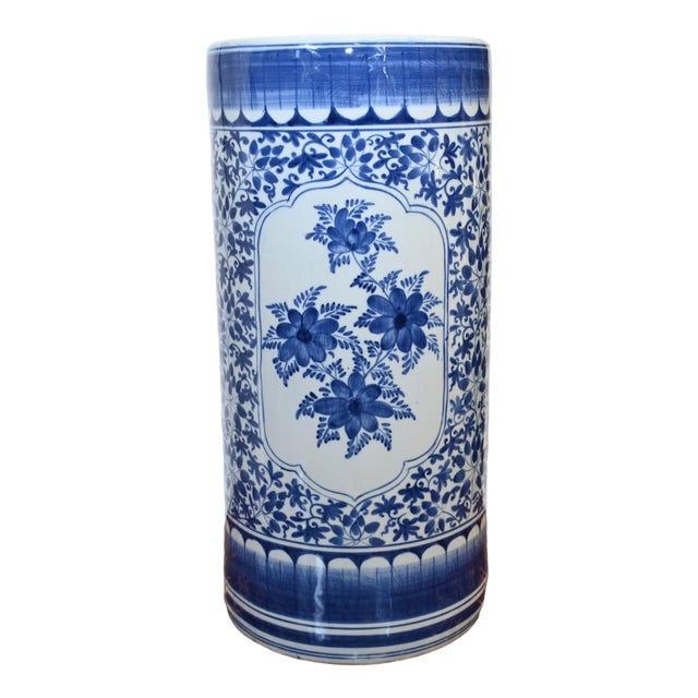 Chinese Ming Porcelain Urn or Umbrella Stand, 1930s For Sale