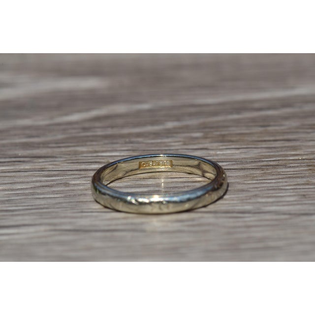 Contemporary The El Monte: Antique White Gold Orange Blossom Wedding Band For Sale - Image 3 of 9