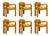 Double Arch Dining Chairs in Mustard Cotton Velvet from Insidherland, Set of 6 For Sale