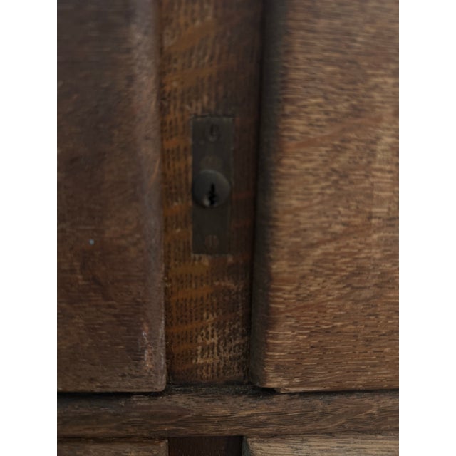 Brown Antique Oak Card Catalog / Apothecary Cabinet Library Bureau 15 Drawers For Sale - Image 8 of 8