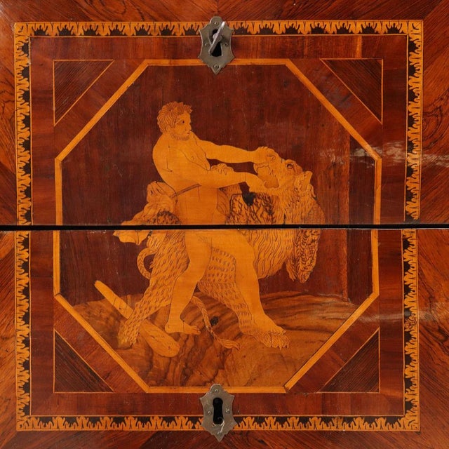 Brown Neoclassical Walnut Chest of Drawers For Sale - Image 8 of 16