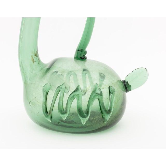 Empoli Glass Duck Form Ewer For Sale - Image 9 of 10