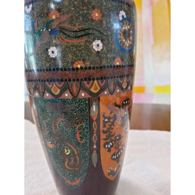 Antique Chinese 150 Years Old Enamel Vase For Sale - Image 4 of 11
