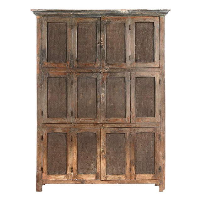 Storage Cabinet in Solid Wood and Zinc For Sale