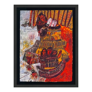 Theo Tobiasse, Rabbi Moise Ben Hanoch Becomes Rabbi of Cordone, Signed Lithograph, Framed, 1968 For Sale