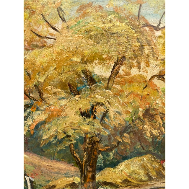 1950s Original Signed Farm Rustic Landscape Framed Painting by Ruby Dobesh For Sale - Image 5 of 12