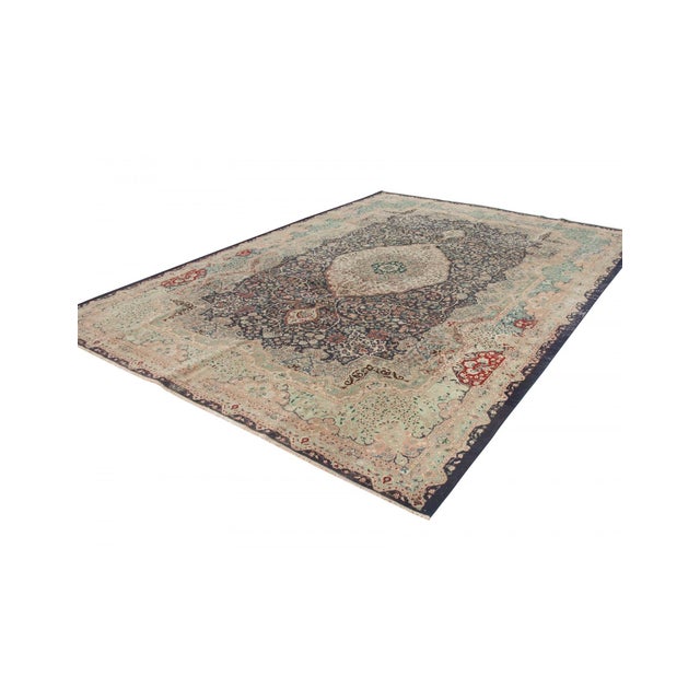 Vintage handknotted Persian Tabriz wool rug. Approximatelly 50-60 years old. In very good condition.