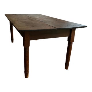 Antique 2 Plank Farmhouse Table For Sale