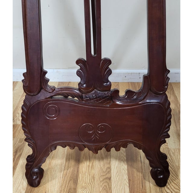 Vintage American 20th C Carved Mahogany Baroque Revival Easel Floor Display Stand For Sale - Image 10 of 15