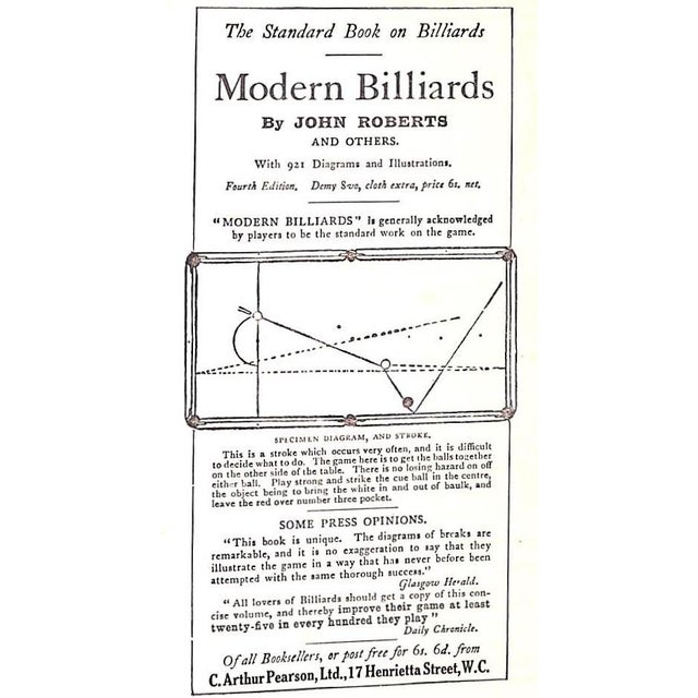 Traditional "How to Play Snooker and Other Pool Games" 1924 Smith, Willie (Billiard Champion 1921, 1923) For Sale - Image 3 of 12