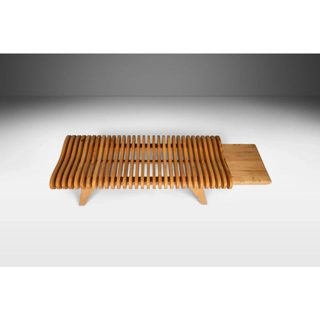 Organic Modern "Aligné" Slatted Bench in Solid Ambrosia Maple by Mark Leblanc, Usa, Century 2022 For Sale In Orlando - Image 6 of 13