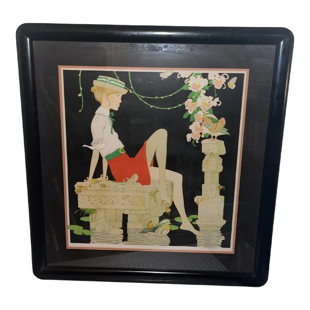 Artists Proof Art Nouveau Figurative Phillipe Henri Noyer Framed Signed Lithograph For Sale