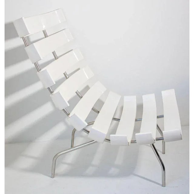 Martin Eisler Carlo Hauner Costela style lounge chair in white. Originally designed by Martin Eisler in 1952 this is an...