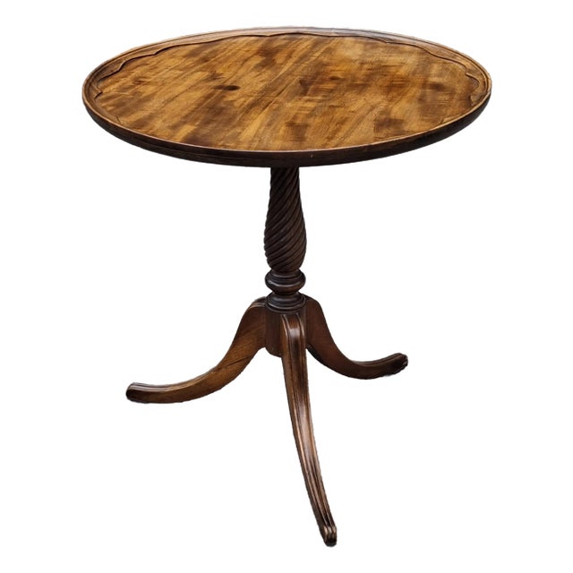Late 19th Century English Georgian Style Mahogany Pue Crust Tea Table For Sale