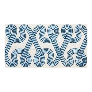 Schumacher Freeform Embroidered Tape in Sky
