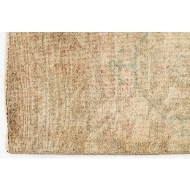 Antique Turkish Oushak Wool Rug in Muted Neutral & Sage Tones – 2' X 3' Accent Mat For Sale In New York - Image 6 of 8