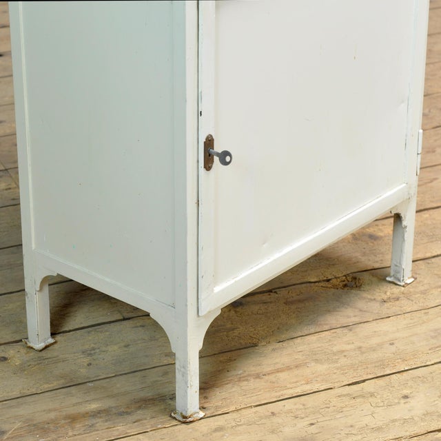 White Vintage Medical Cabinet in Glass and Iron, 1970s For Sale - Image 8 of 12