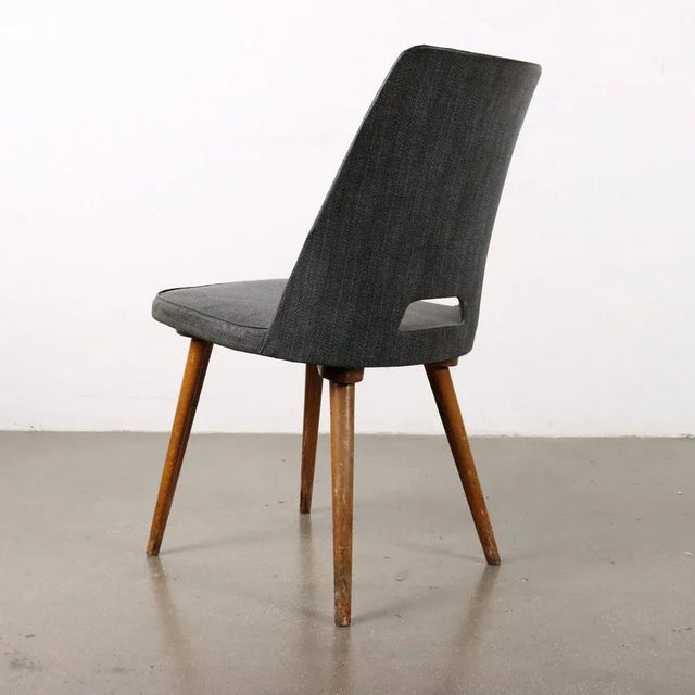 Black Beech Chair in Leatherette Upholstery with Foam Padding, 1950s-1960s For Sale - Image 8 of 9