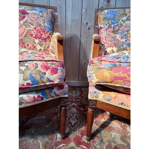 Louis XVI Style Bergère Armchairs, Set of 2 For Sale - Image 4 of 8