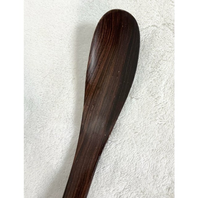 Danish Modern Rosewood Salad Set, Serving Spoon & Fork, Circa 60s For Sale In Greenville, SC - Image 6 of 8