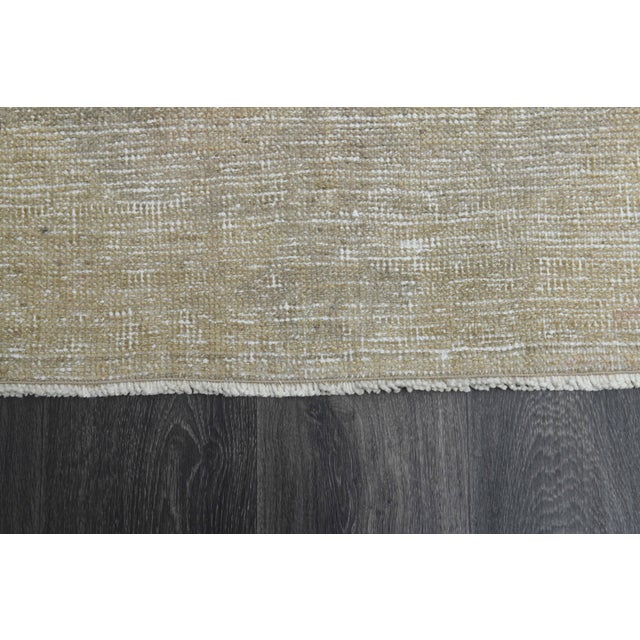 1970s Vintage Handmade Wool Cotton Turkish Beige Area Rug For Sale - Image 11 of 11