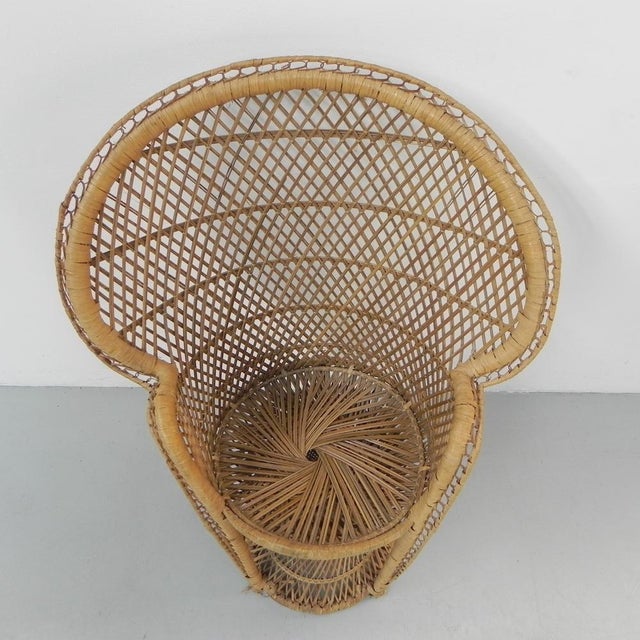 Small Vintage Rattan & Bamboo Emmanuelle Chair, 1970s For Sale - Image 12 of 18