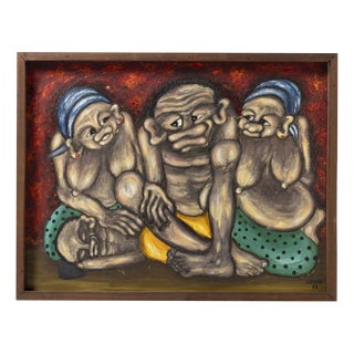 Samson Cossa, 1975, Oil Painting on Platex For Sale