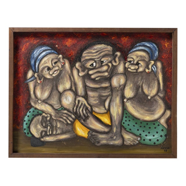 Samson Cossa, 1975, Oil Painting on Platex For Sale